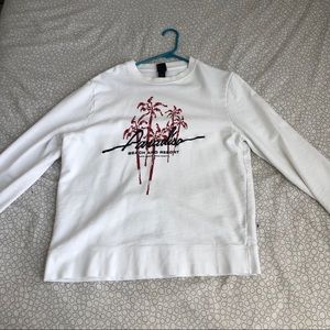 H&M White Crewneck Sweatshirt